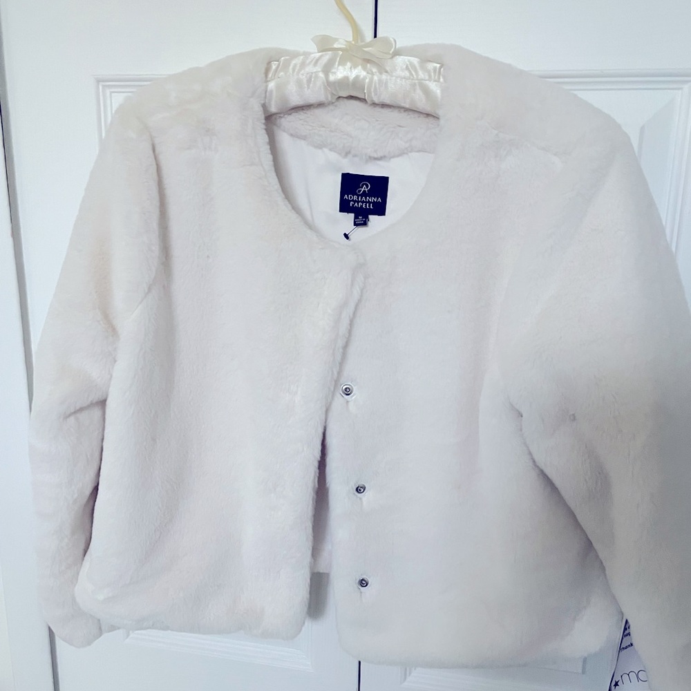 Brand New Adrianna Pappel Faux Fur Jacket